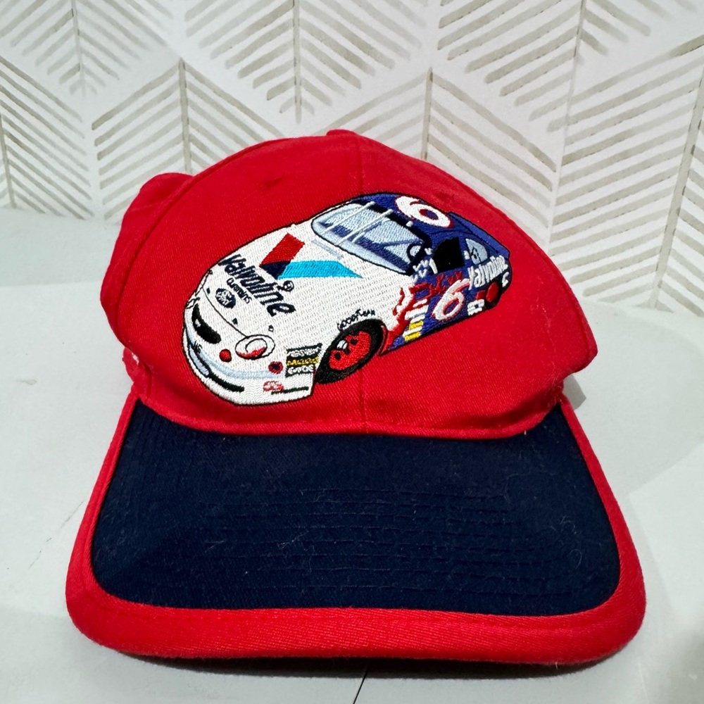 VTG 90's Mark Martin #6 Nascar Hat Red Embroidered‎ Cap Valvoline Race Car